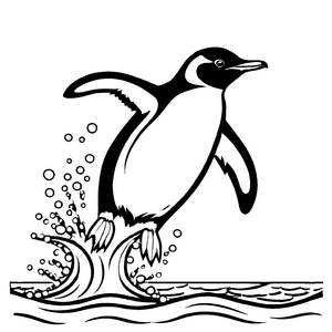 Einfaches Pinguine-Malbild für kreative Malstunden