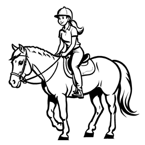 Detailreiches Reiten-Bastelmotiv zum kreativen Gestalten