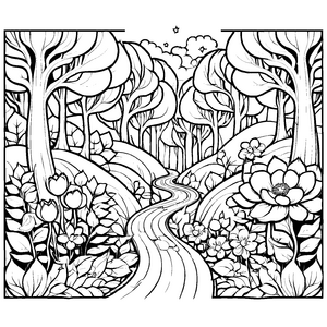Lustiges Zauberwälder-Malbild für kleine Künstler