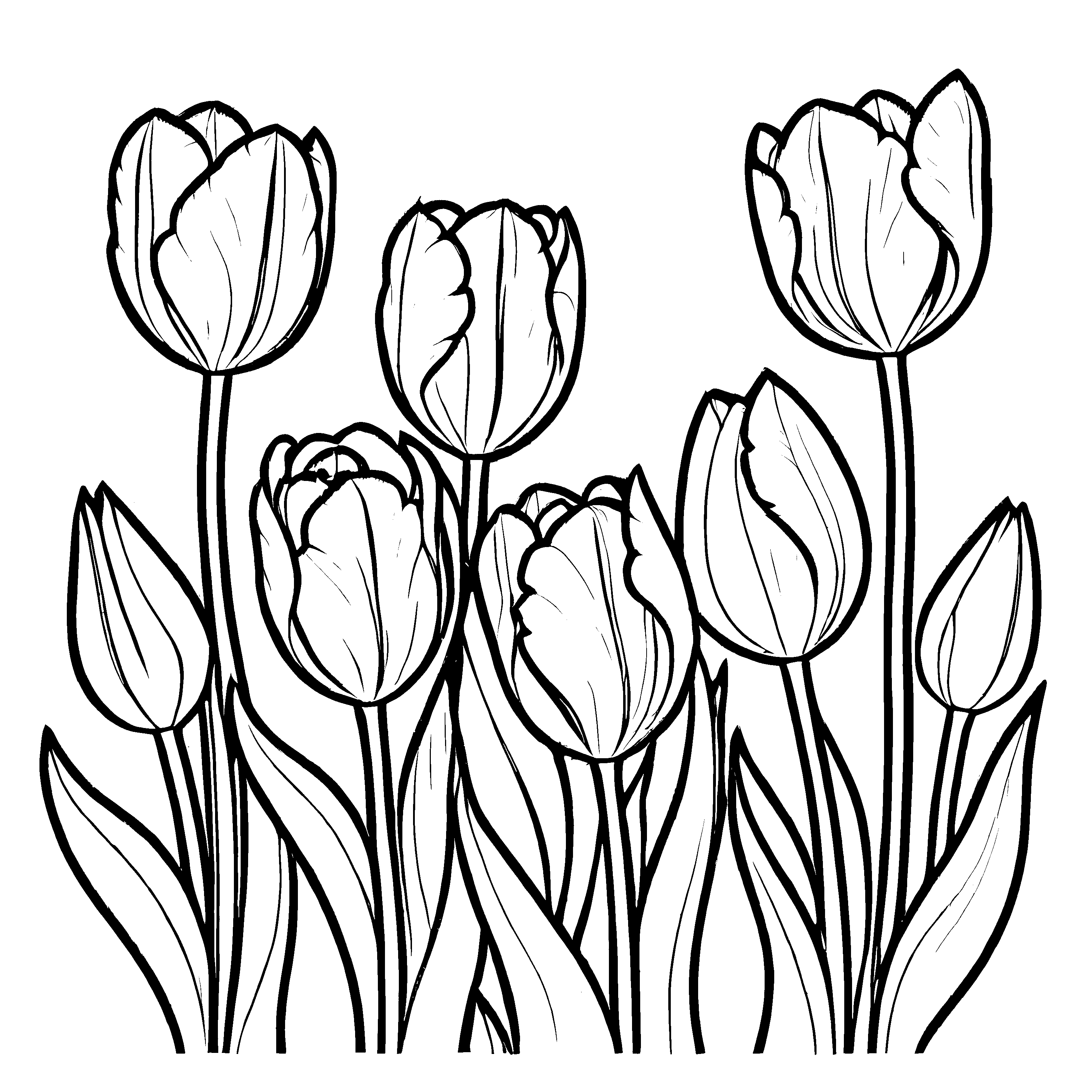 Zauberhaftes Frühlingsblumen-Ausmalbild für Groß und Klein