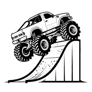 Lustige Monstertrucks-Ausmalvorlage für Kinder