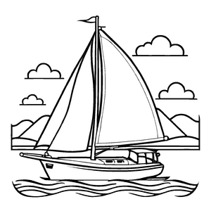 Niedliches Segelboote-Malbild für kleine Künstler