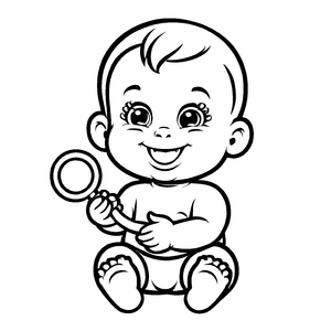 Buntes Babys-Ausmalbild zum kreativen Gestalten