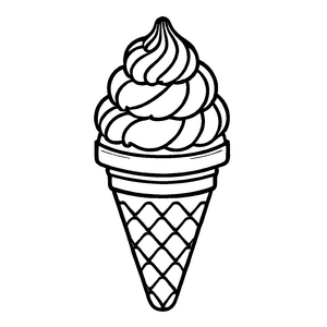Süßes Eiscreme-Ausmalbild zum Ausmalen