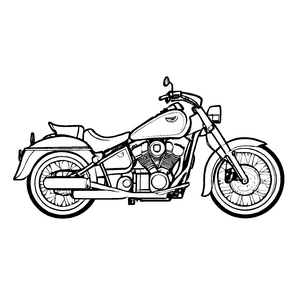 Spannende Motorräder-Ausmalvorlage für kreative Kids