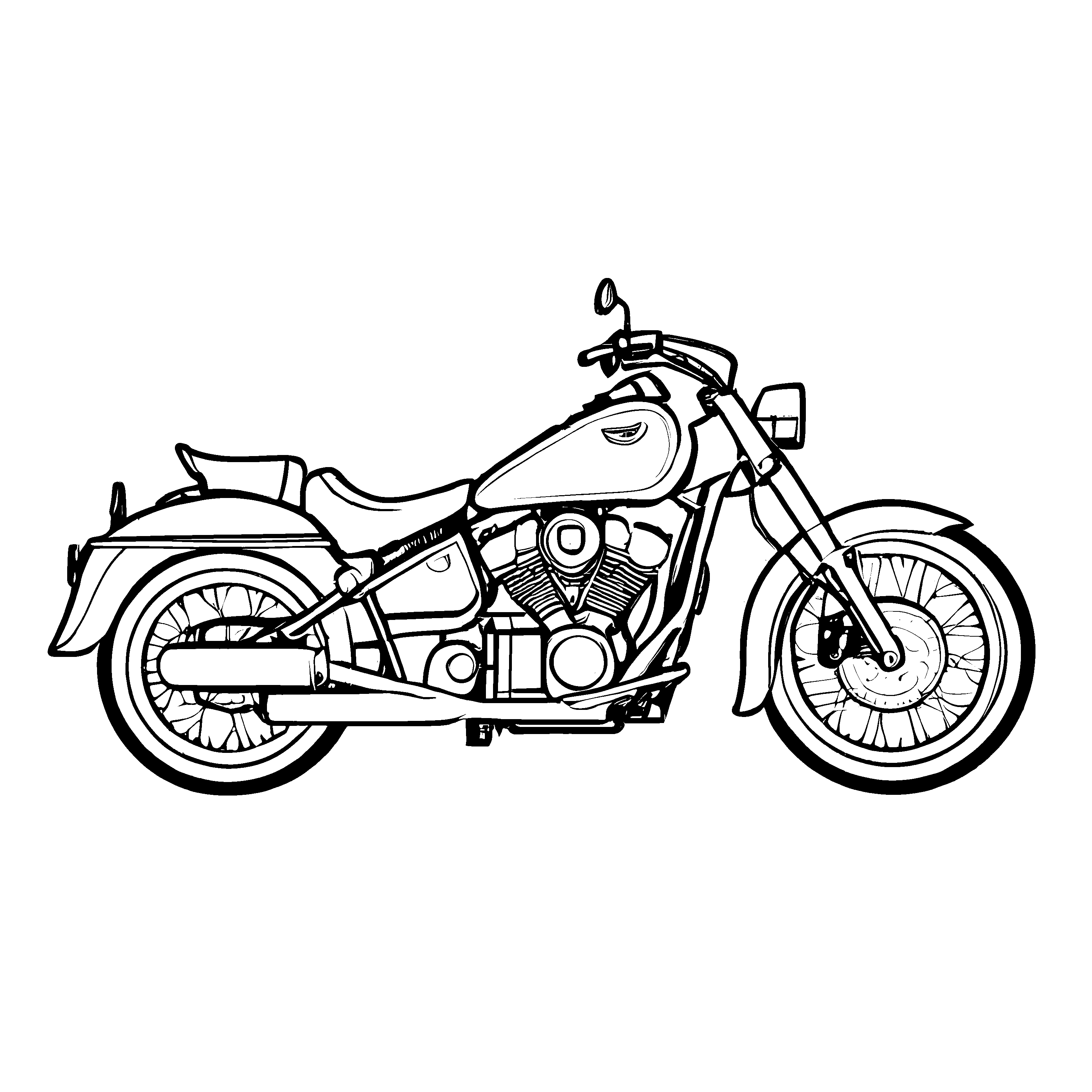 Spannende Motorräder-Ausmalvorlage für kreative Kids