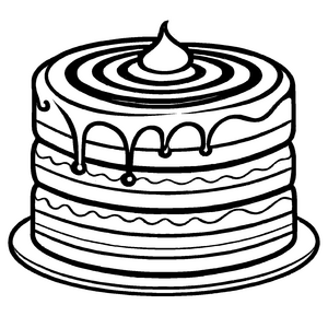 Lustiges Kuchen-Bastelmotiv für bunte Malfreude