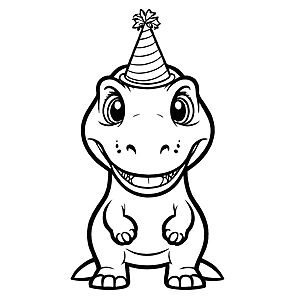 Verspieltes Dinos-Malbild für bunte Malfreude