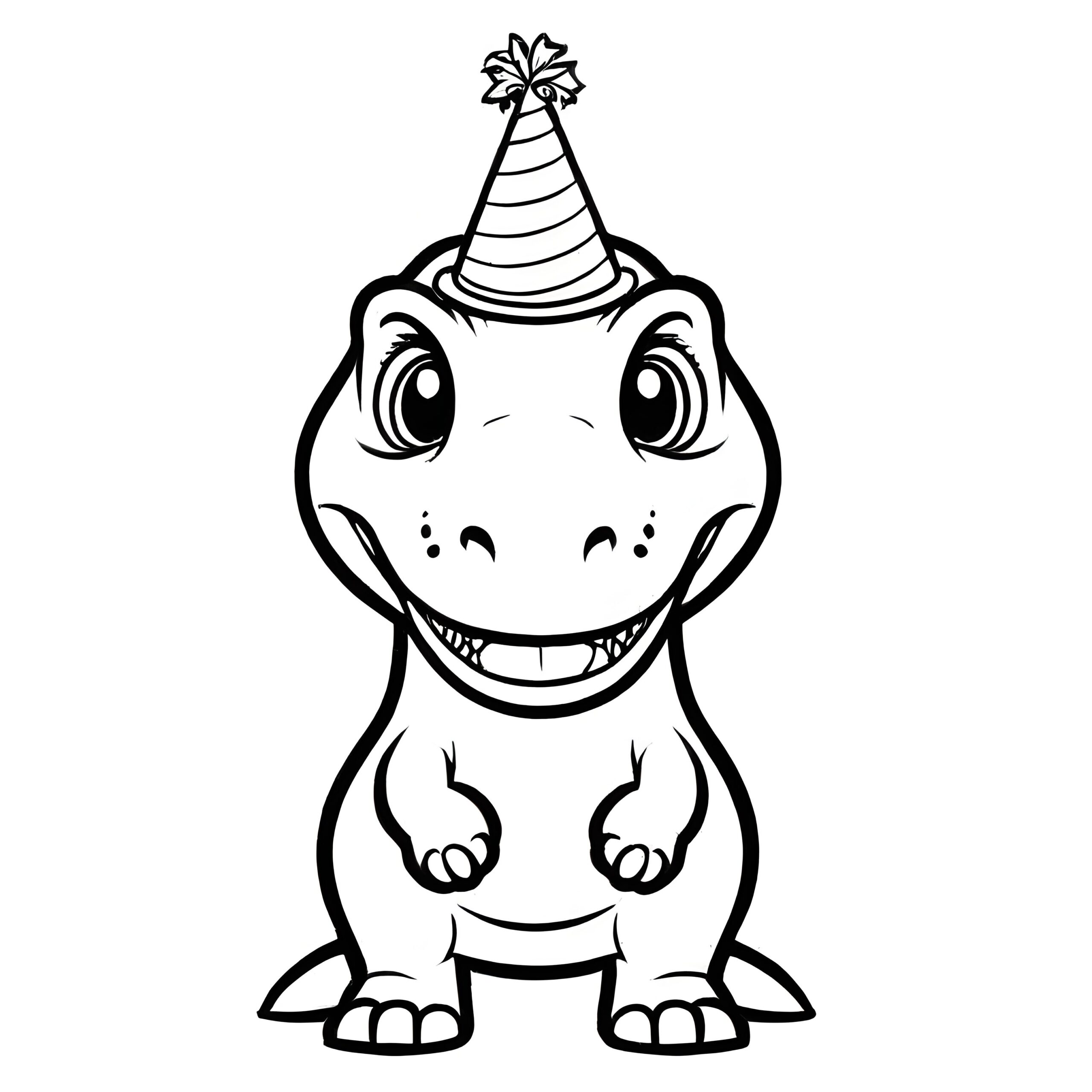 Verspieltes Dinos-Malbild für bunte Malfreude