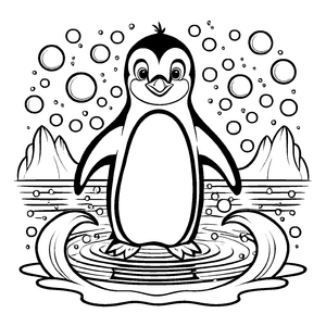 Fantasievolles Pinguine-Bastelmotiv zum kreativen Gestalten