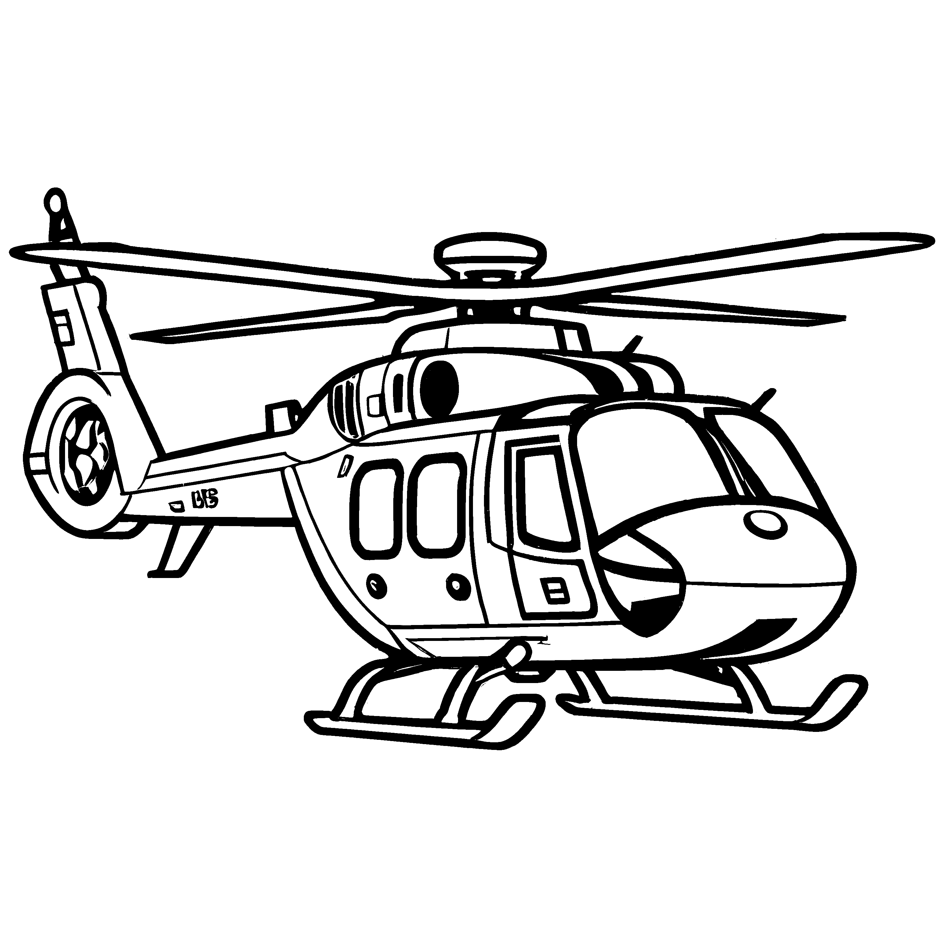 Farbenfrohes Hubschrauber-Ausmalbild zum kreativen Zeitvertreib