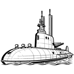 Einfaches U-Boot-Bastelmotiv für kreative Malstunden