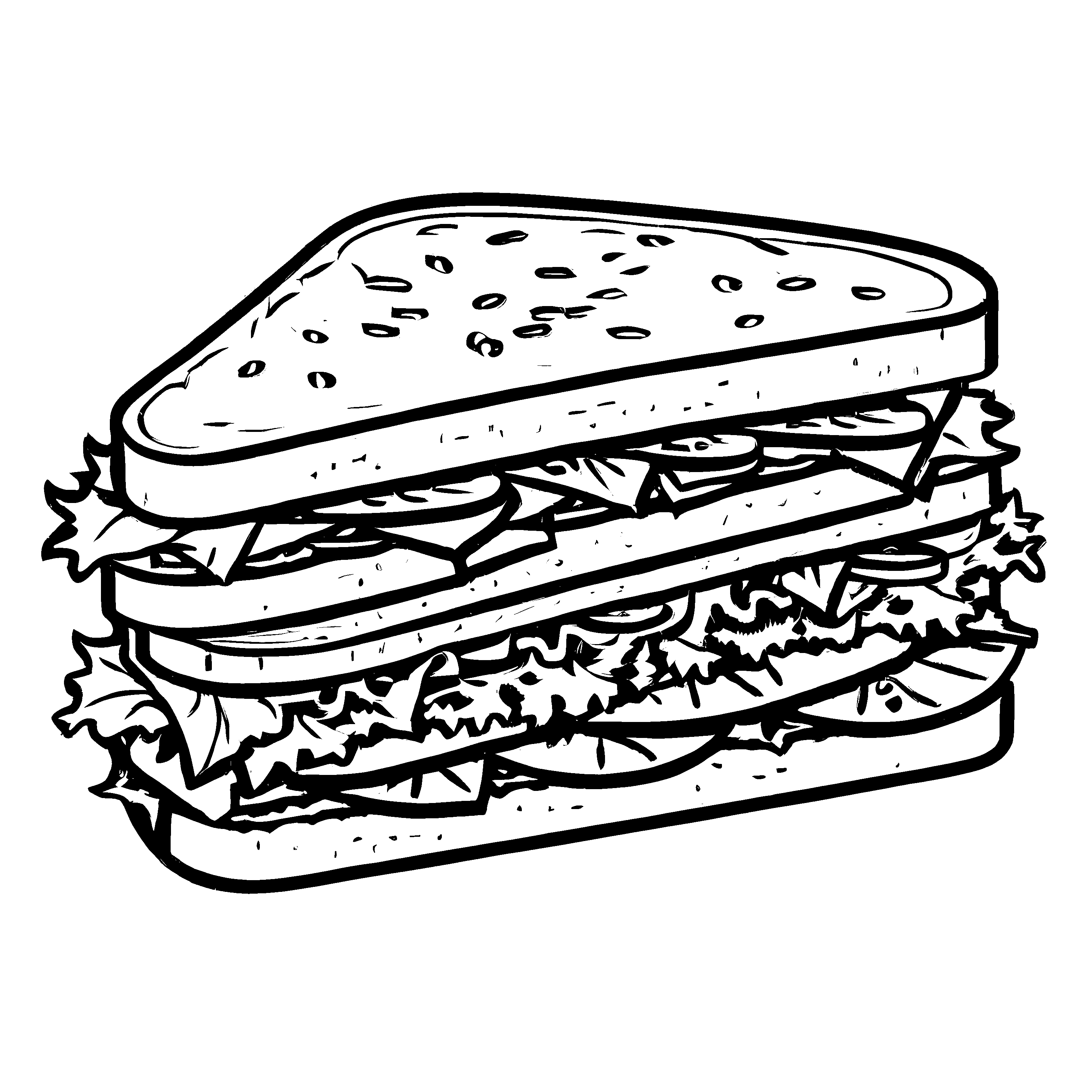 Detailreiches Sandwiches-Bastelmotiv für kreative Momente