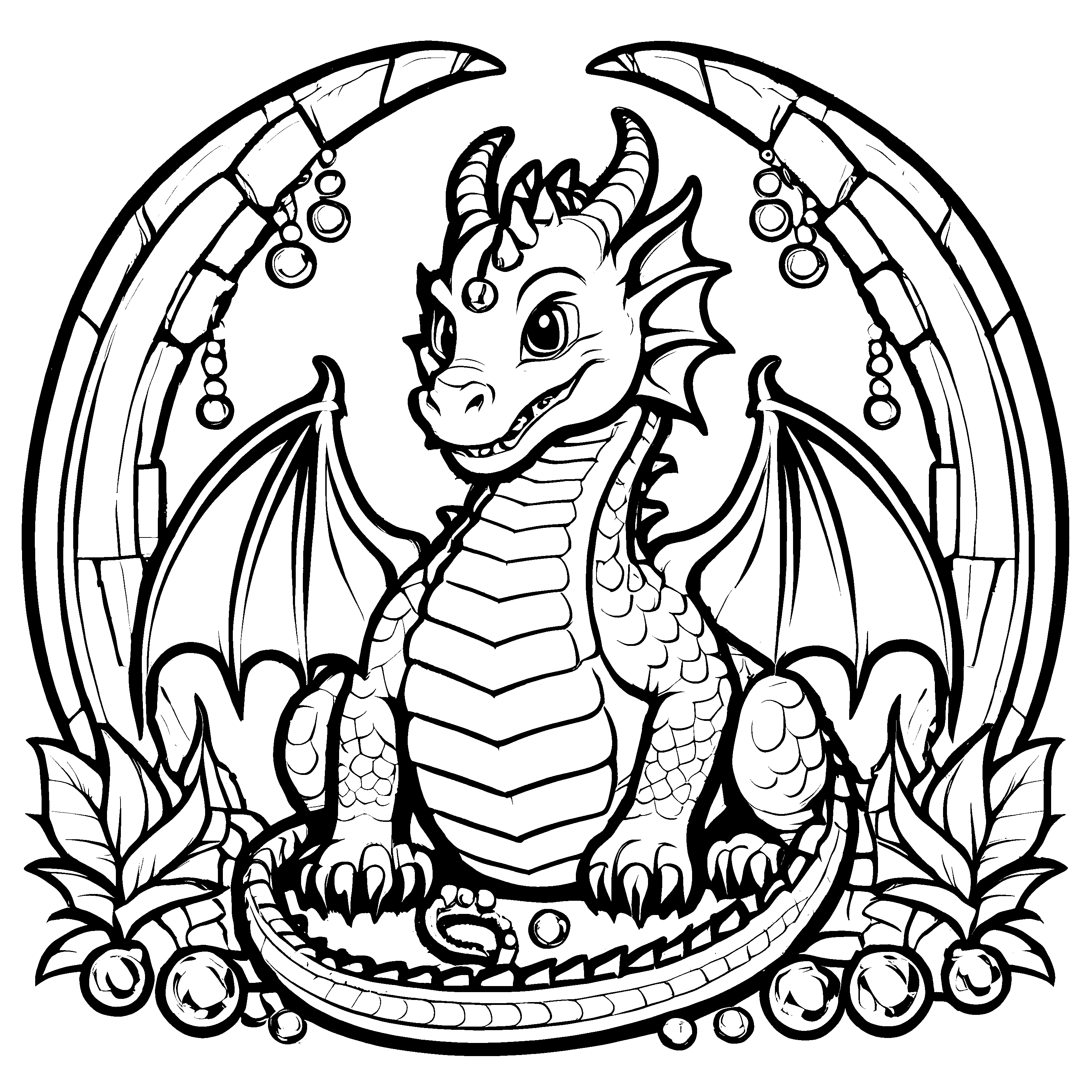 Spannendes Drachen-Malbild für den Bastelspaß