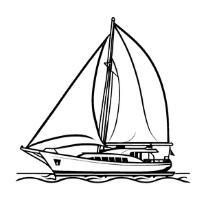 Interessante Segelboote-Malvorlage für Groß und Klein
