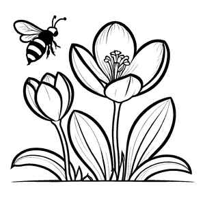Aufregendes Krokusse-Malbild für kleine Künstler