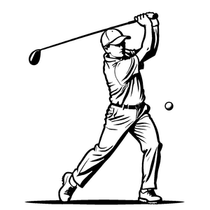 Witziges Golf-Bastelmotiv zum künstlerischen Entfalten