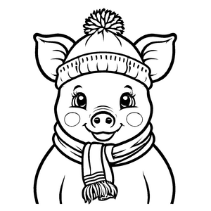 Märchenhaftes Schweine-Bastelmotiv für kreative Malstunden