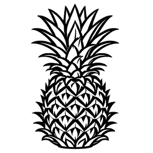 Farbenfrohes Ananas-Ausmalbild zum Ausmalen