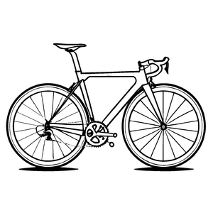 Spannendes Fahrräder-Malbild zum fantasievollen Ausmalen