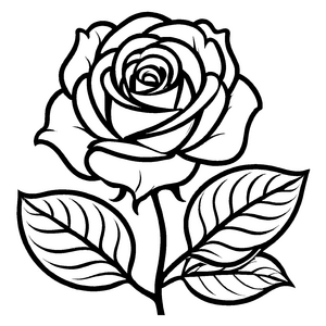Fantasievolle Rosen-Malvorlage für die ganze Familie