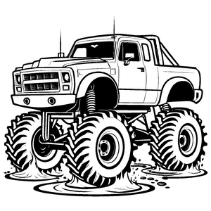 Wunderschöne Monstertrucks-Ausmalvorlage zum kreativen Zeitvertreib