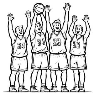 Witziges Basketball-Malbild zum kreativen Zeitvertreib