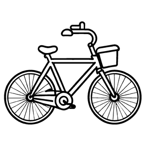 Süßes Fahrräder-Malbild zum kreativen Gestalten