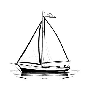 Einfaches Segelboote-Malbild für Kinder