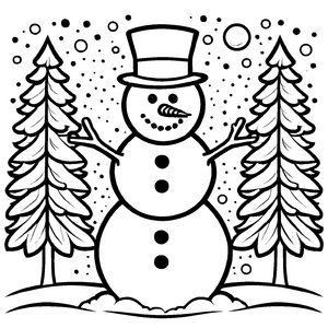 Kreatives Schneemänner-Ausmalbild für kleine Künstler