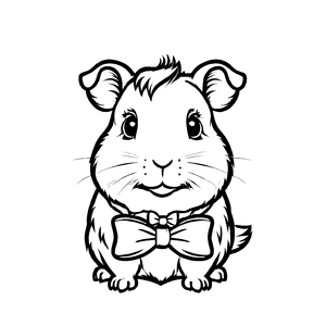 Bezauberndes Meerschweinchen-Bastelmotiv für kreative Malstunden