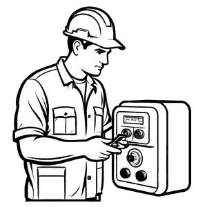 Spannende Elektriker-Malvorlage für Kinder