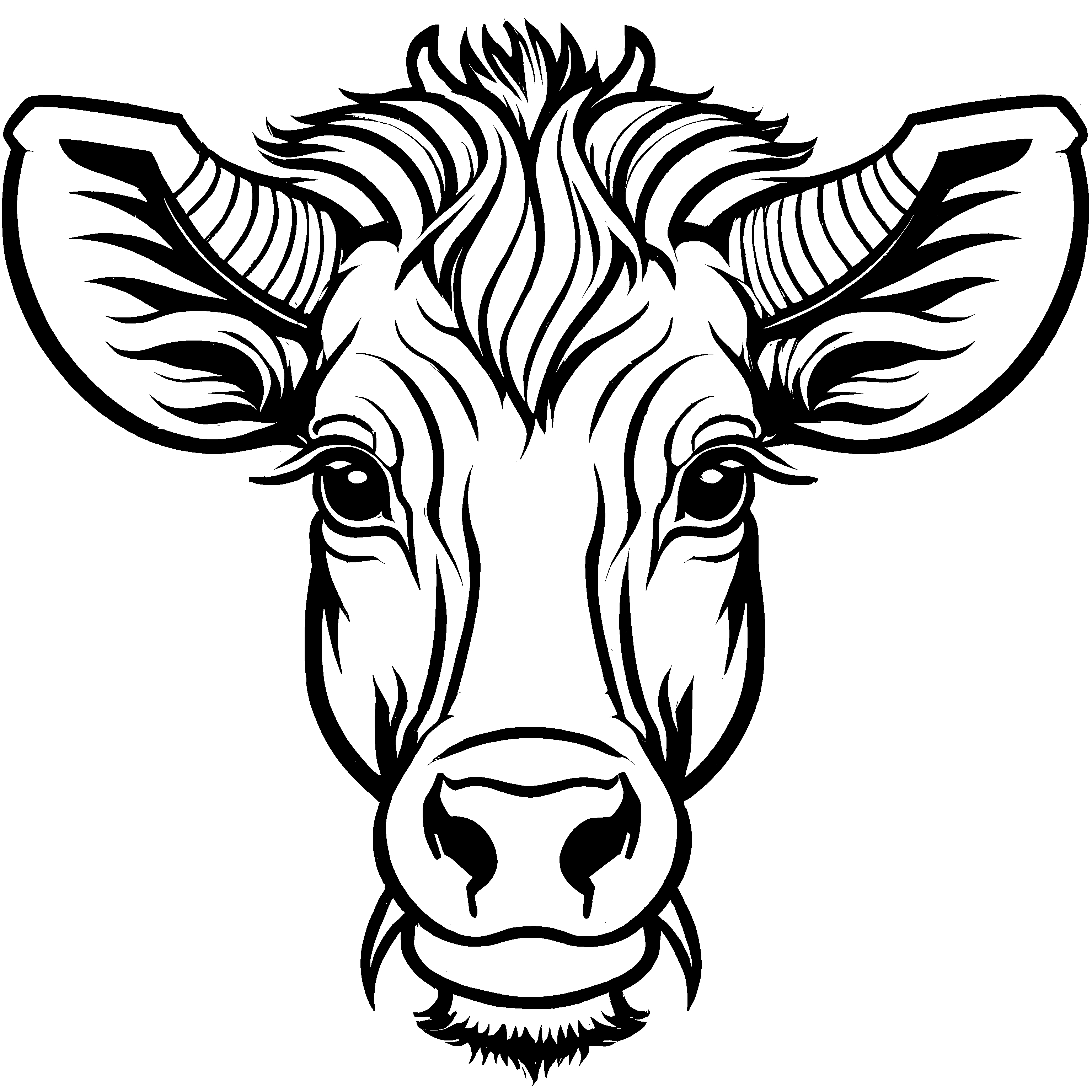 Kindgerechtes Gnus-Bastelmotiv zum Basteln und Malen