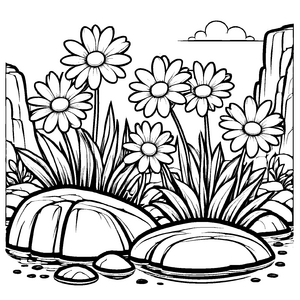 Zauberhaftes Gänseblümchen-Bastelmotiv für kreative Kids