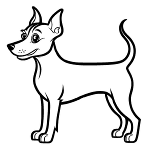 Interessantes Zwergpinscher-Bastelmotiv für kreative Kids