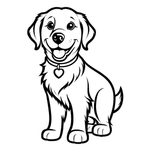 Besondere Golden Retriever-Malvorlage zum künstlerischen Entfalten
