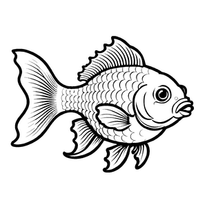 Bezaubernde Goldfische-Ausmalvorlage für Kinder