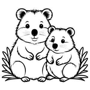 Großartiges Quokkas-Ausmalbild für bunte Malfreude