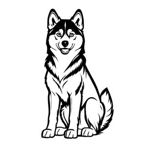 Einfaches Huskys-Ausmalbild für Kinder