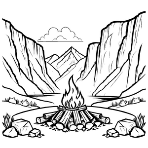 Einzigartiges Lagerfeuer-Bastelmotiv für kleine Künstler