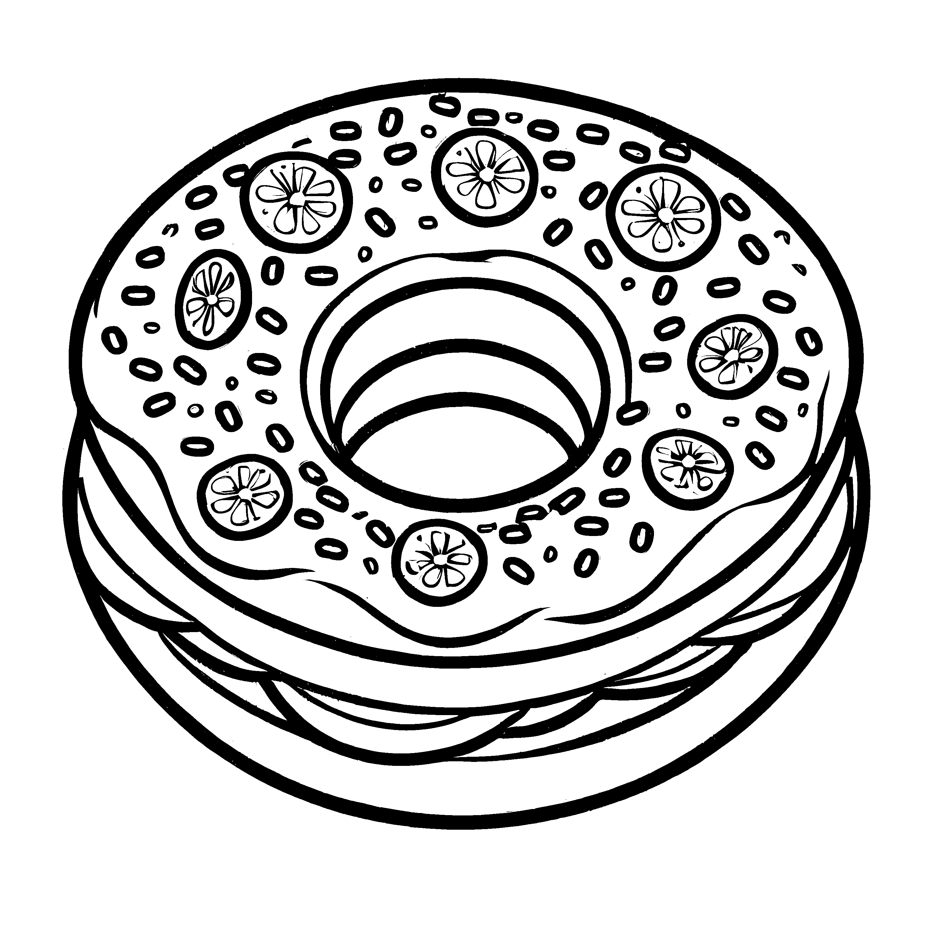 Einfaches Donuts-Malbild für kleine Künstler