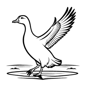Interessantes Gänse-Ausmalbild zum Entdecken und Gestalten