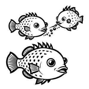 Einfaches Kugelfische-Malbild für die ganze Familie