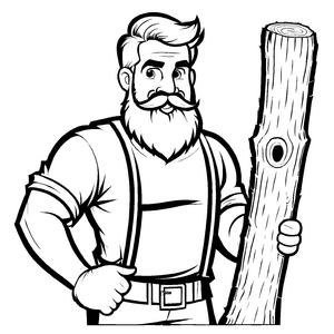 Fantastische Holzfäller-Malvorlage für kreative Kids