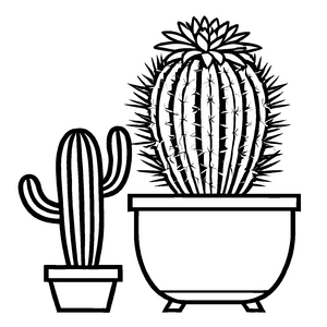 Bezaubernde Kakteen-Malvorlage für kleine Künstler
