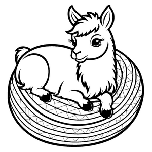 Liebevolles Lamas-Bastelmotiv für spannende Malzeit