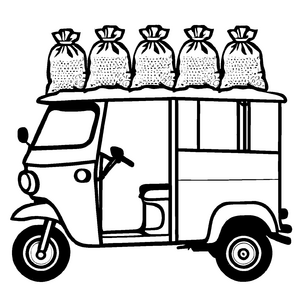 Magische Tuk-Tuks-Malvorlage für Groß und Klein