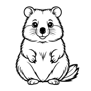 Bunte Quokkas-Malvorlage zum künstlerischen Entfalten
