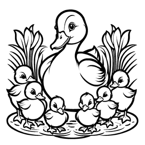 Tolles Enten-Ausmalbild für kleine Künstler