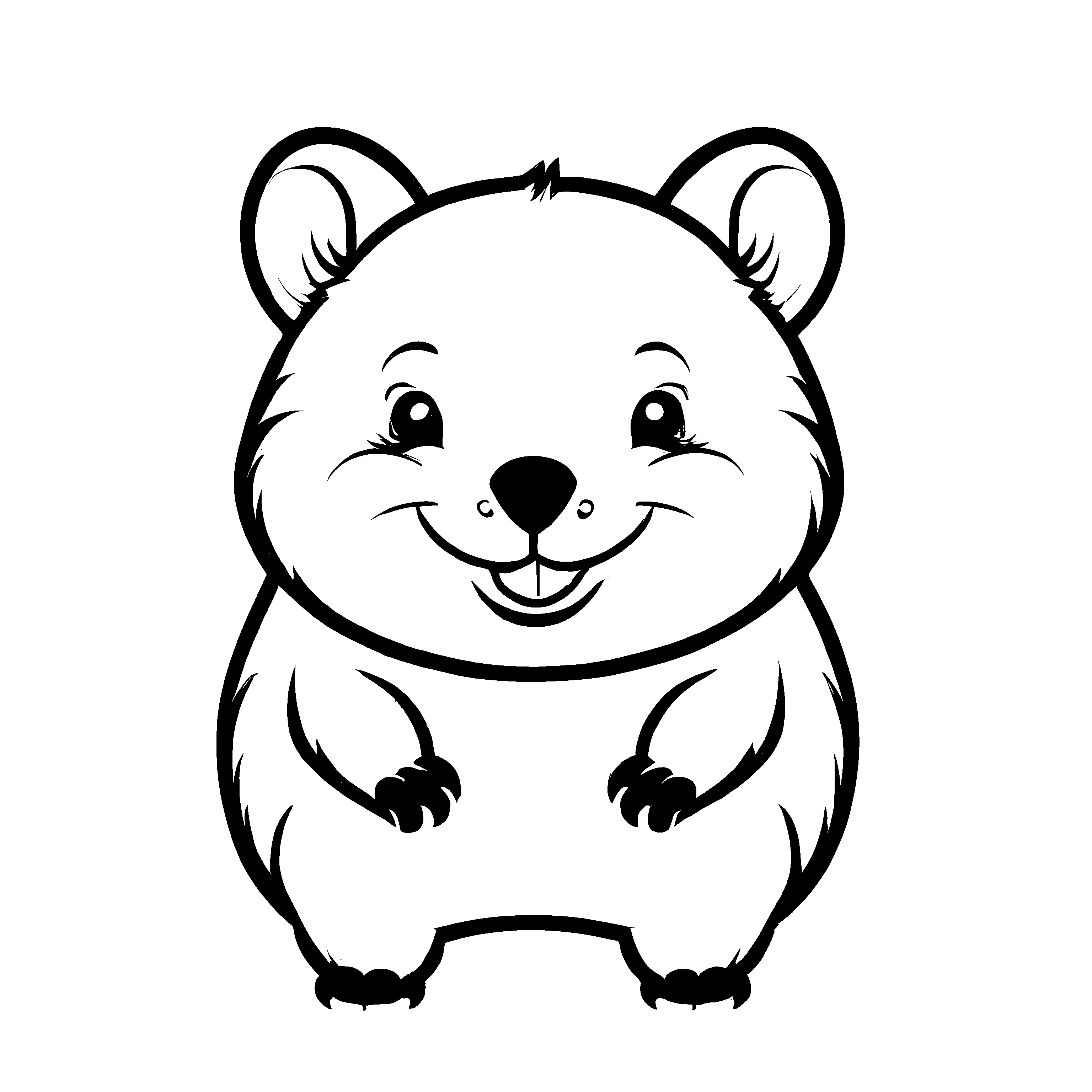 Fantasievolles Wombats-Ausmalbild zum Entdecken und Gestalten